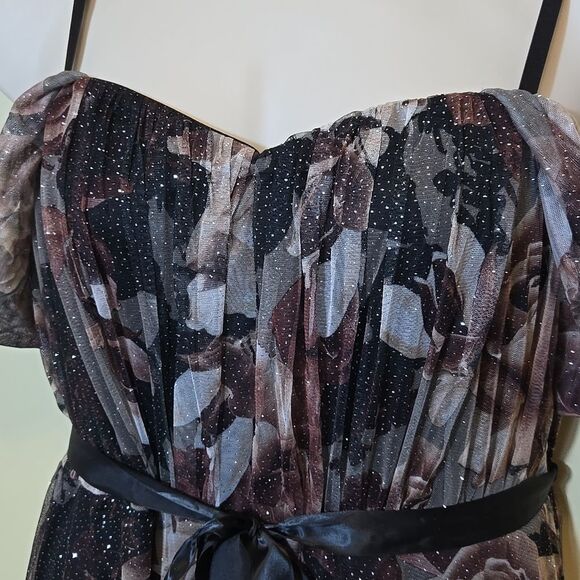 Lovely Grace Y2K Babydoll Maxi Dress XL Forest Fairy Whimsigoth Mesh Glitter - Picture 14 of 16